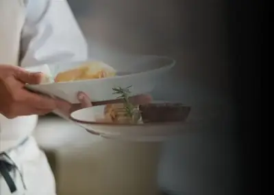 Chef serves for private service 